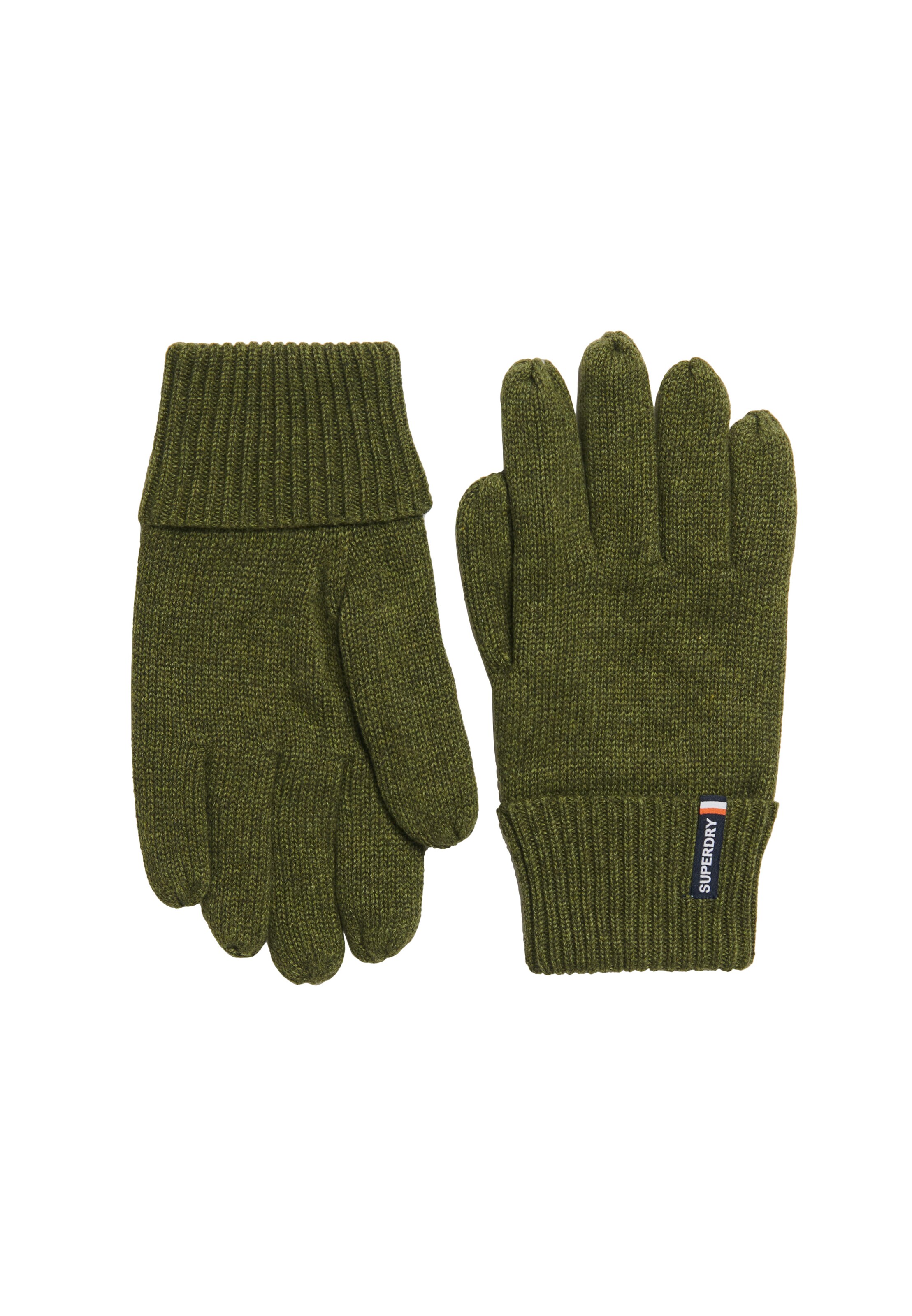 Superdry & Co Full Finger Gloves 'Essential' in Green: front