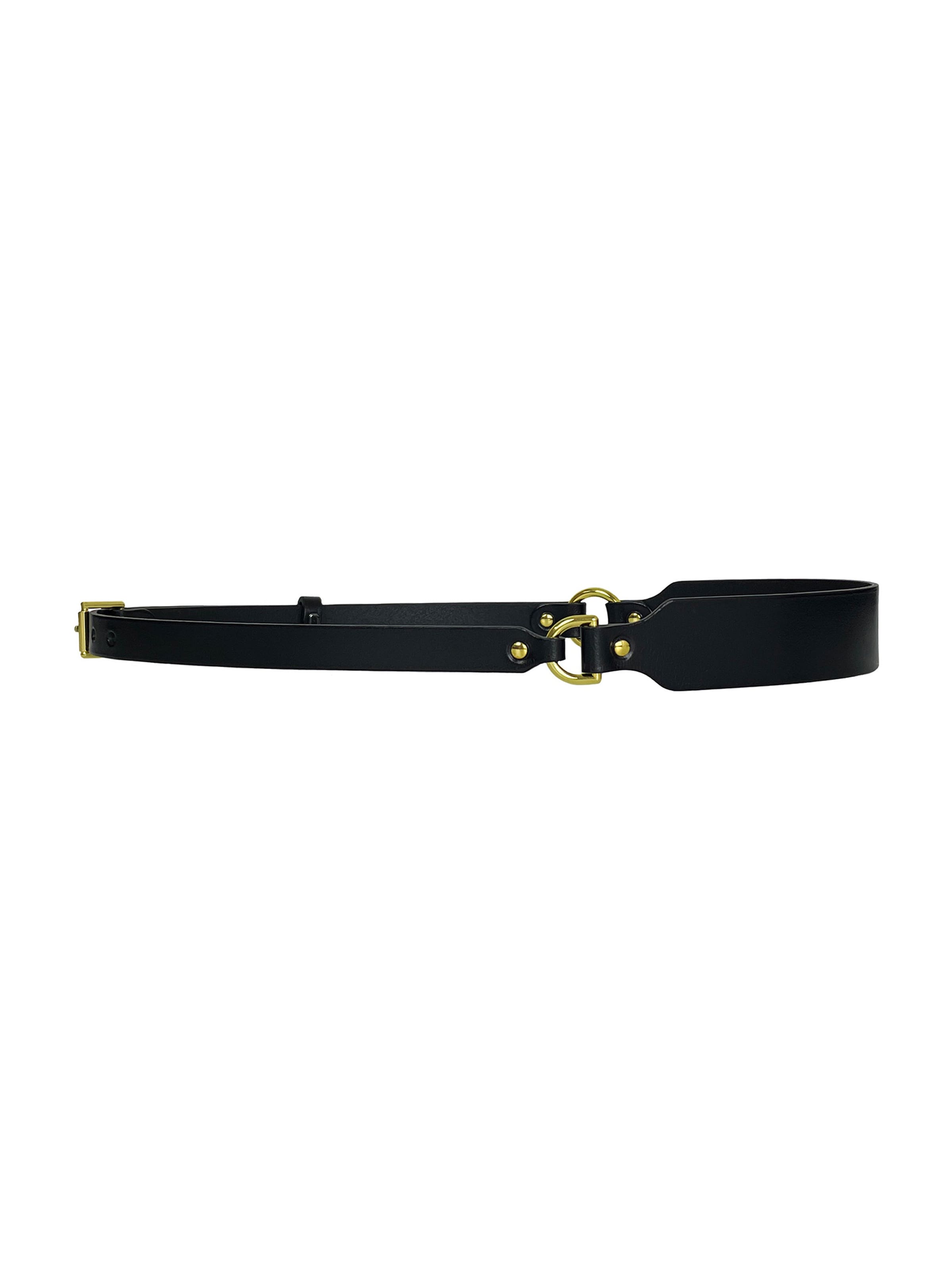 Haute Cuir Gürtel 'Slim Harness Belt'‌‌‌ in Schwarz: Vorderseite