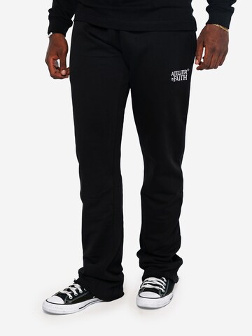 ATELIER OF FAITH Flared Bügelfaltenhose 'Flared Pants' in Schwarz