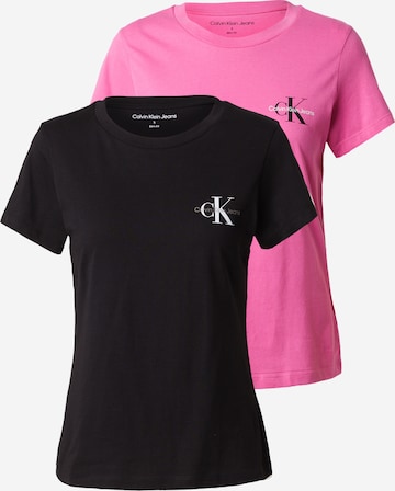 T-shirt Calvin Klein Jeans en rose : devant