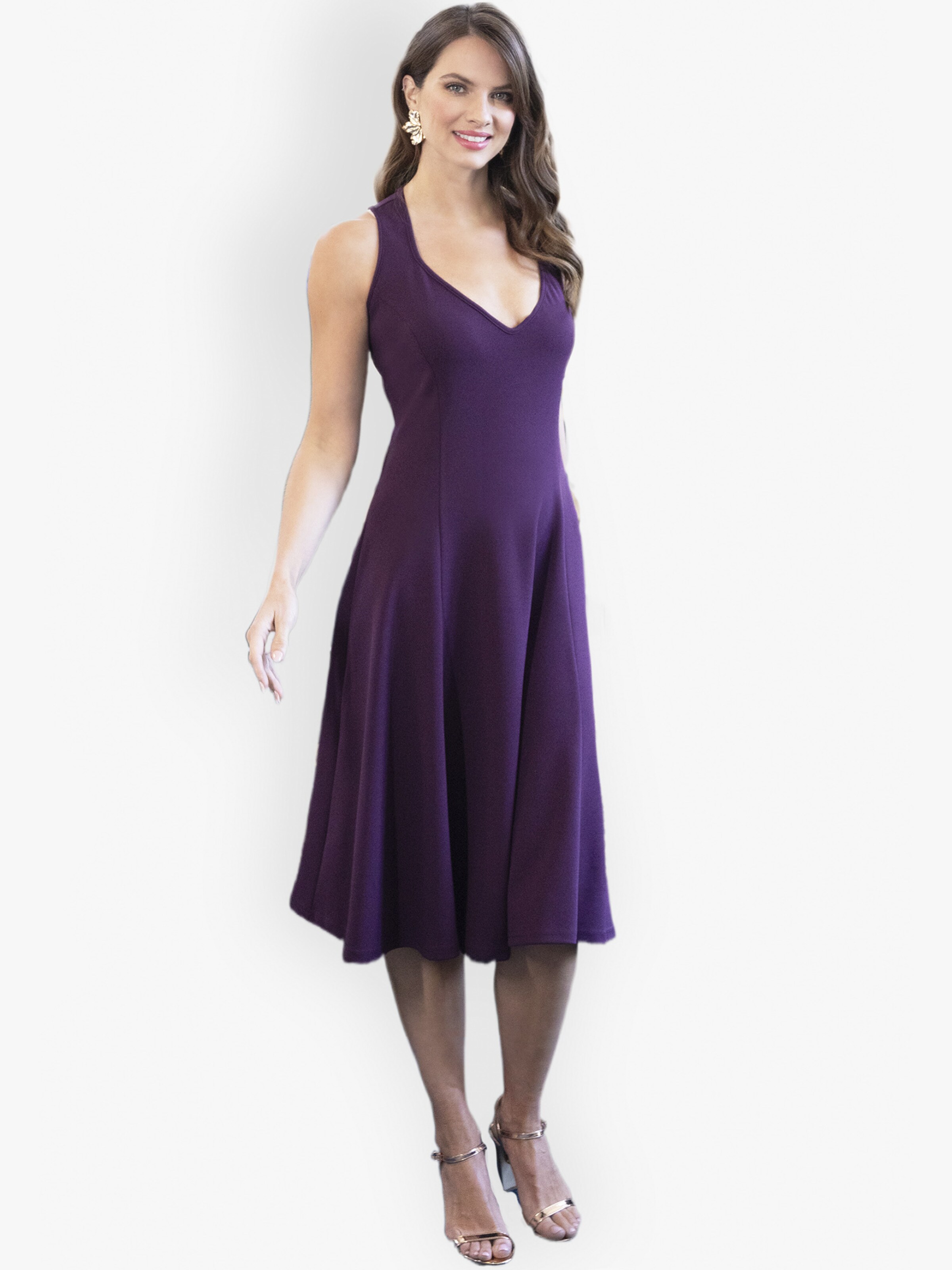 Dark purple cocktail dress shop