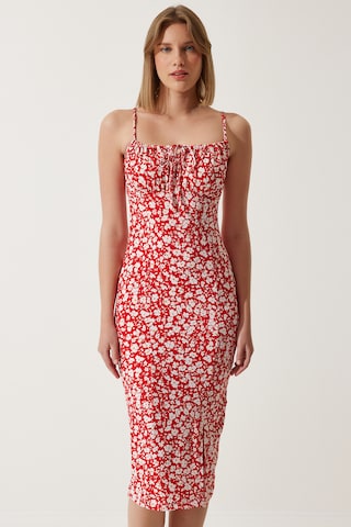 Happiness İstanbul Лятна рокля в червено: отпред