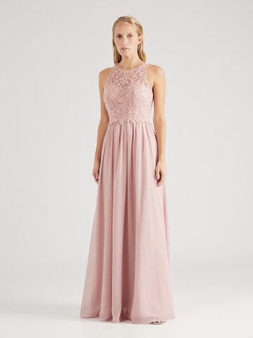 Robe de soirée Laona en rose : devant