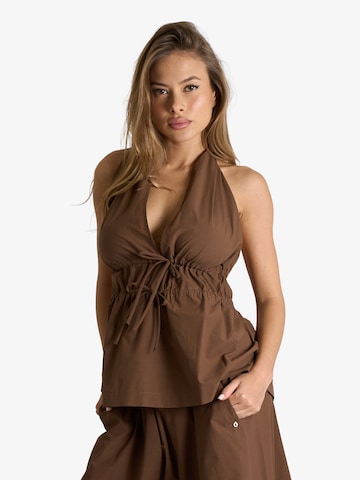 Ottod’Ame - Top em castanho: frente