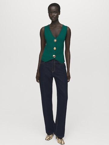 MANGO Gebreide bodywarmer 'ANTONIA' in Groen