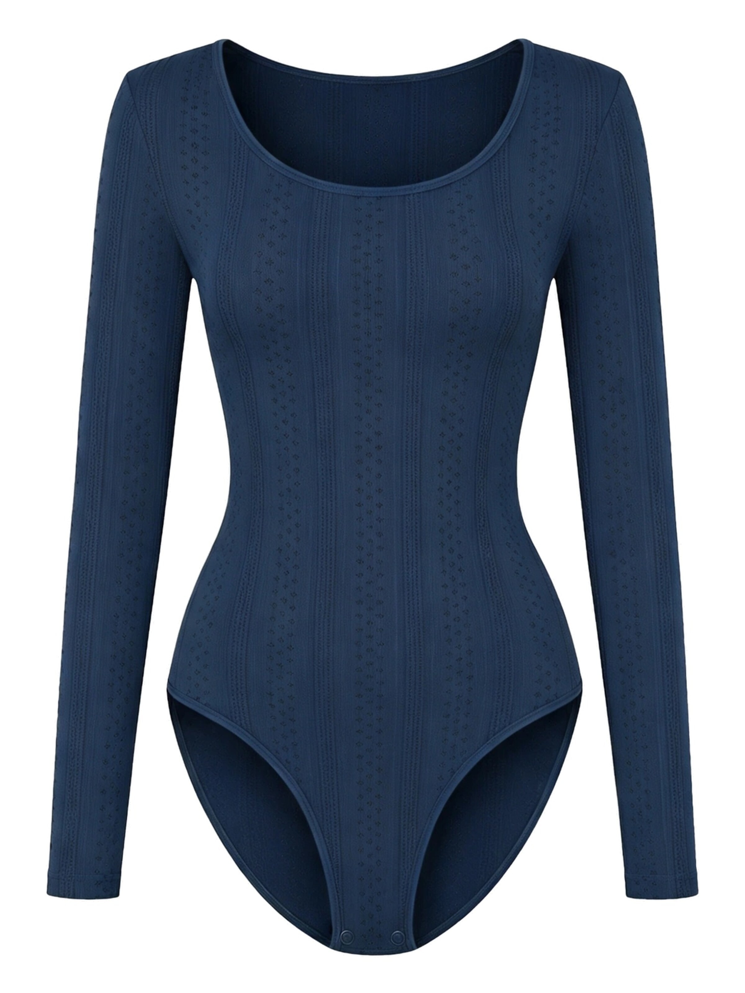 cfab - Body moldeador 'Longsleeve Bodysuit Sculpting Shapewear with Briefs' en azul: frente