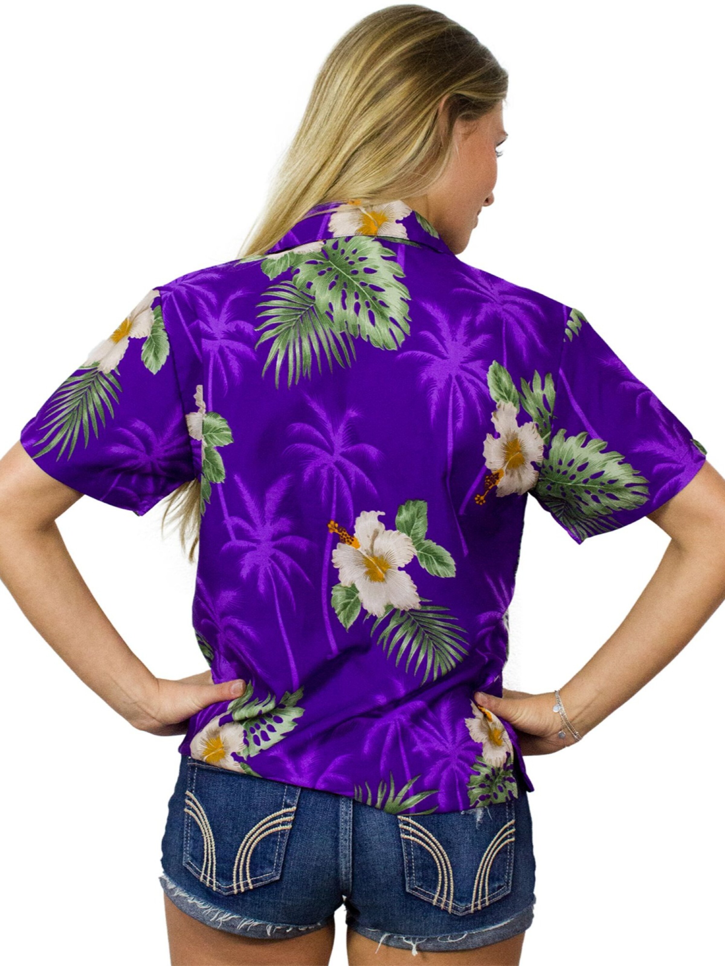 King Kameha Bluse 'Small Flower'‌‌‌‌‌‌‌‌ in Lila
