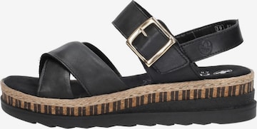 Rieker Sandal 'Sandalen Plat' in Black: front