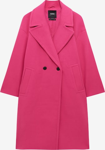 Pull&Bear Płaszcz przejściowy w kolorze różowy: przód