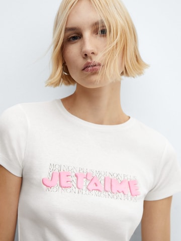 T-shirt 'KISS' MANGO en blanc