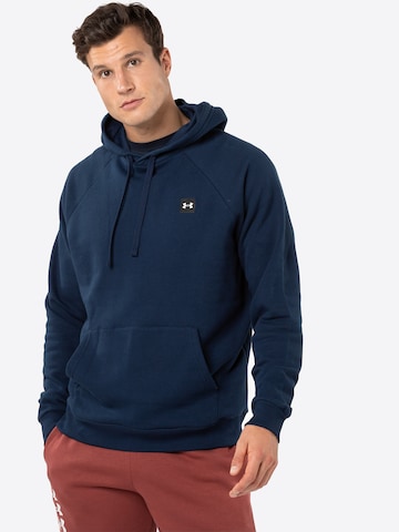 UNDER ARMOUR - Regular Fit Sweatshirt de desporto 'Rival' em azul: frente