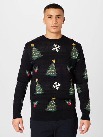 Kronstadt Regular Fit Pullover 'Christmas' in Schwarz: predná strana