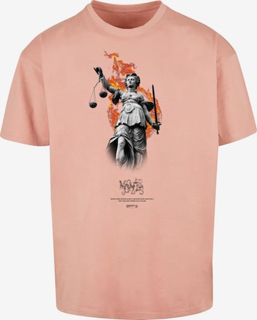 MJ Gonzales T-Shirt 'Justitia' in Orange: predná strana