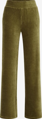 WE Fashion Wide leg Trousers in Green: front