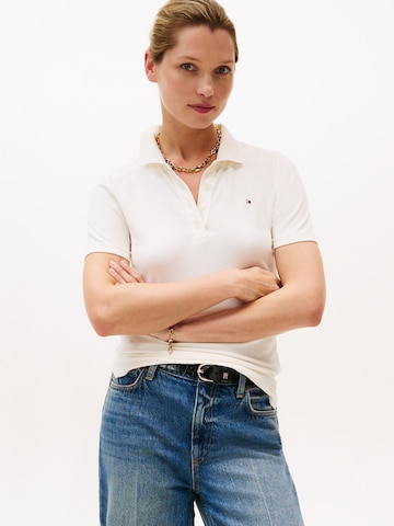 TOMMY HILFIGER Majica '1985' | bela barva: sprednja stran