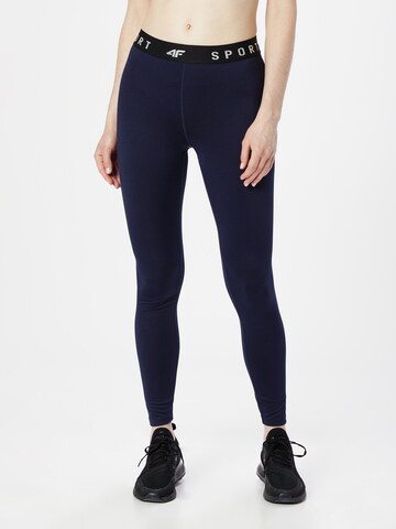 4F Skinny Workout Pants in Blue: front