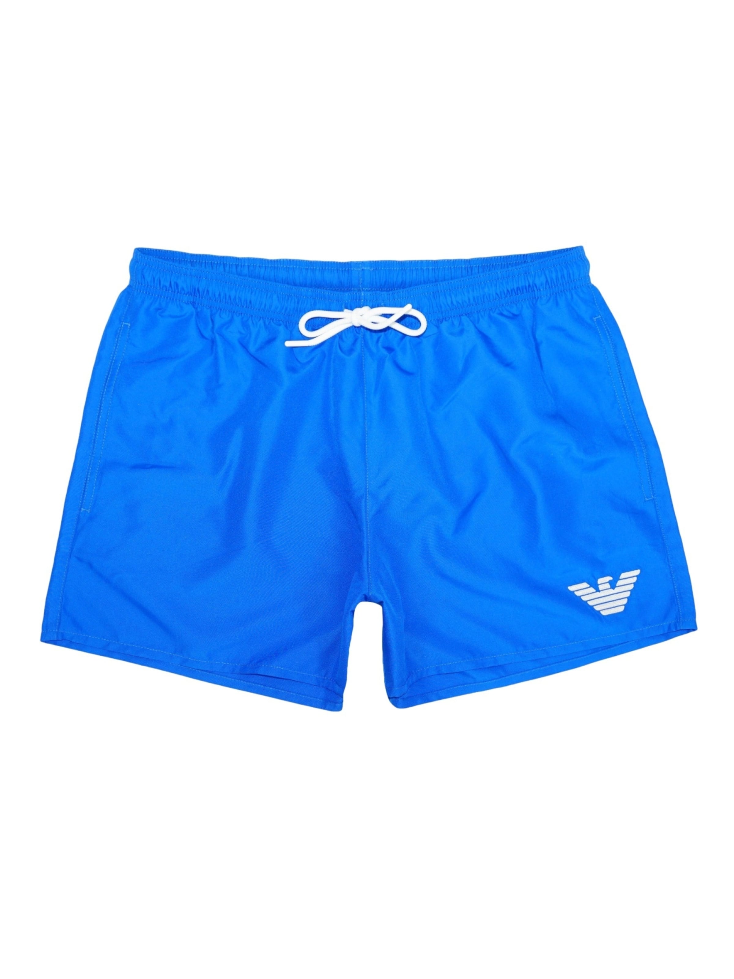 Pantaloncini da bagno Emporio Armani di colore blu / bianco, Visualizzazione prodotti