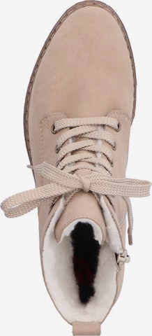 Rieker Lace-Up Ankle Boots in Beige