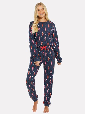 Threadbare Pyjama 'Nutcracker Xmas' in Blau: predná strana