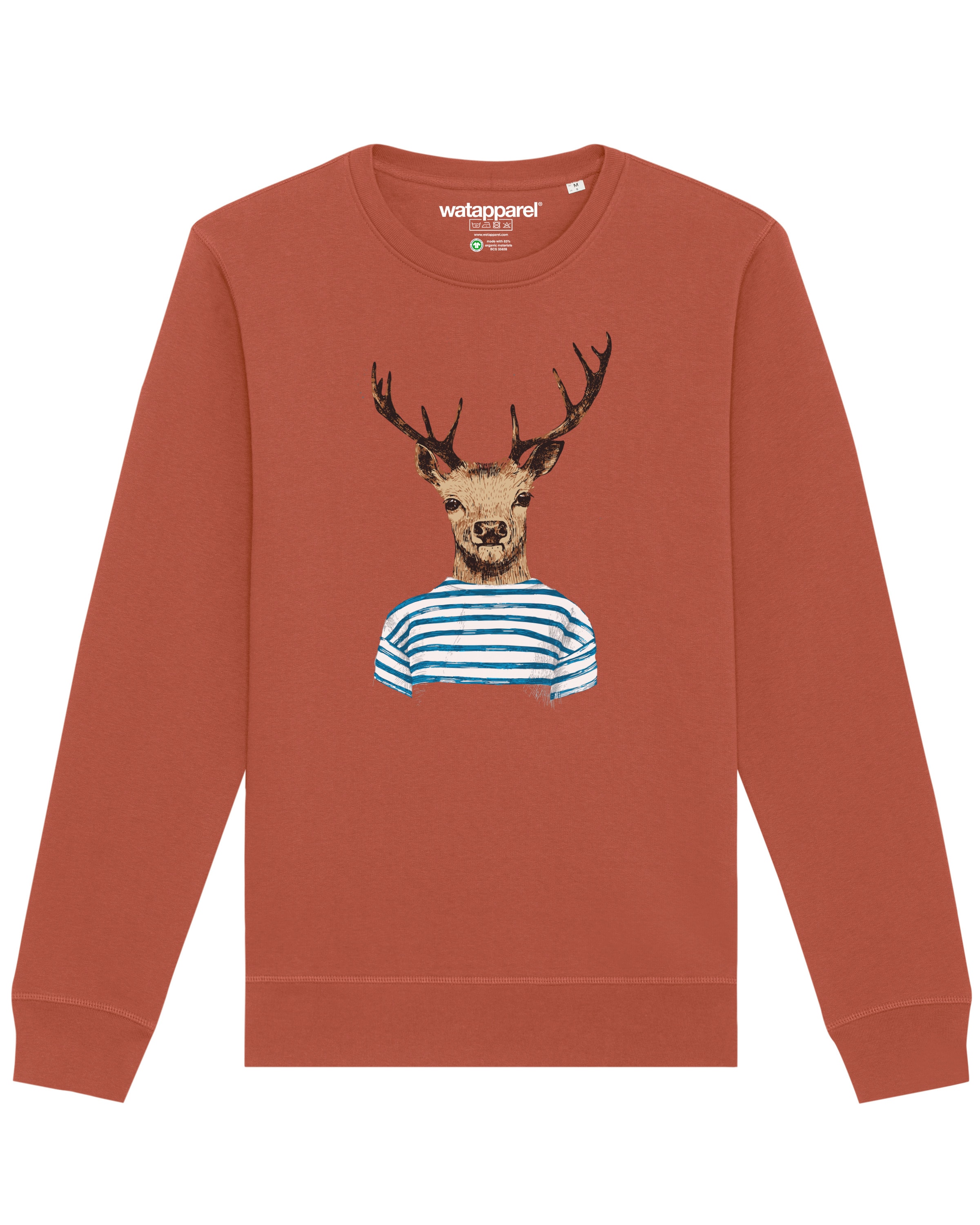 Watapparel Sweatshirt ' Hirsch ' in Bruin: voorkant