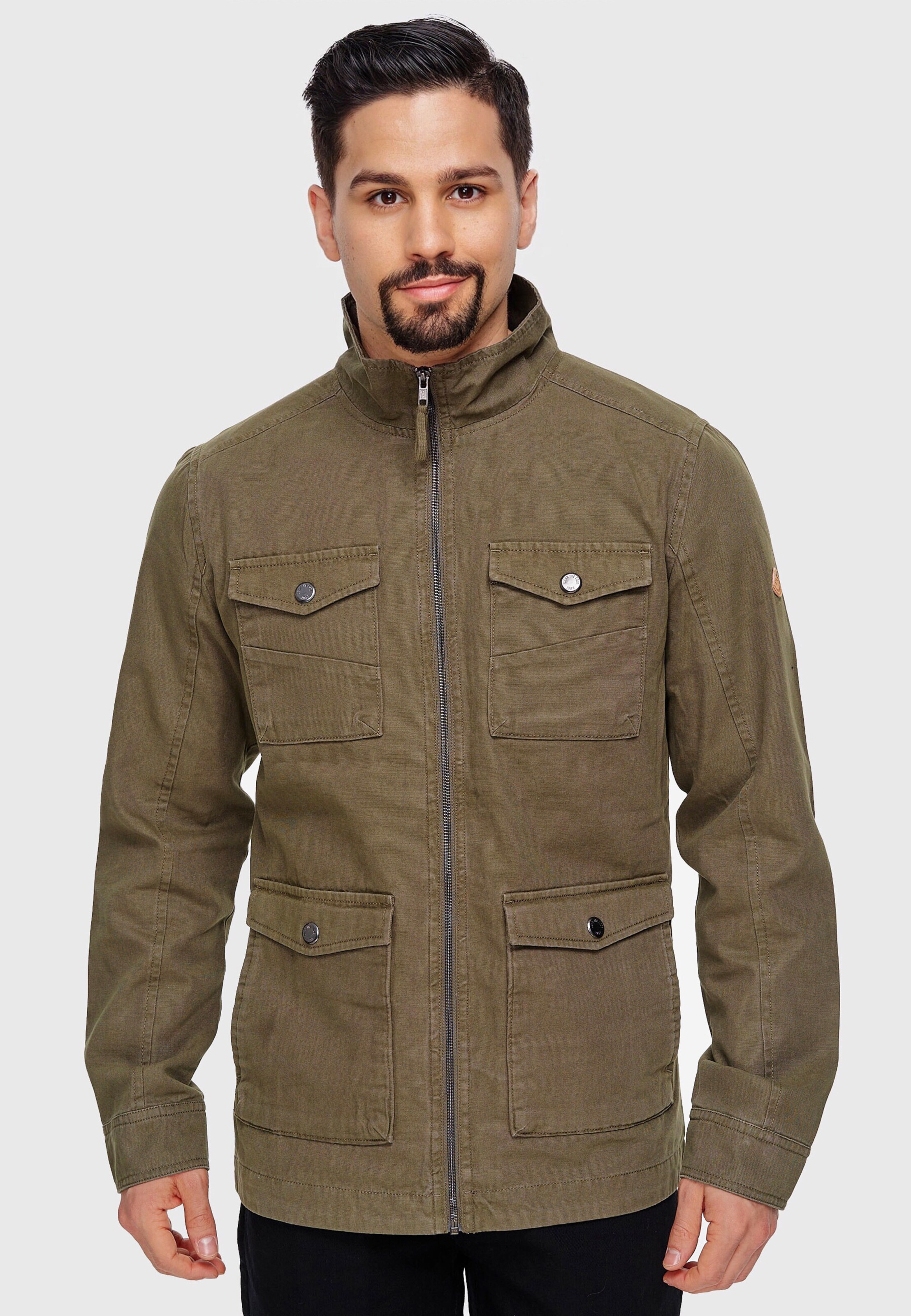 Männer Große Größen INDICODE JEANS Feldjacke 'Blackburn' in Khaki - JV70612 Männer Große Größen INDICODE JEANS Feldjacke 'Blackburn' in Khaki - JV70612