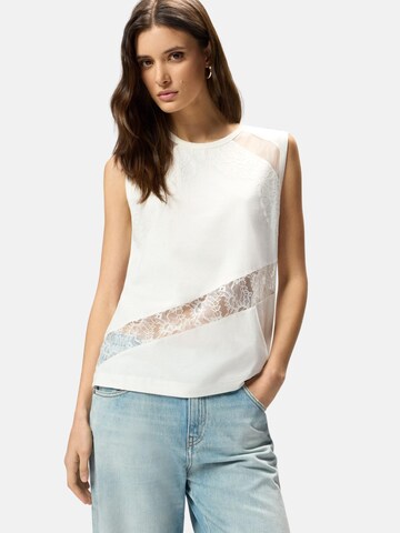 Maillot 'MOLLY MAGLIA JERSEY COTONE CON PIZZO' PINKO en blanc : devant
