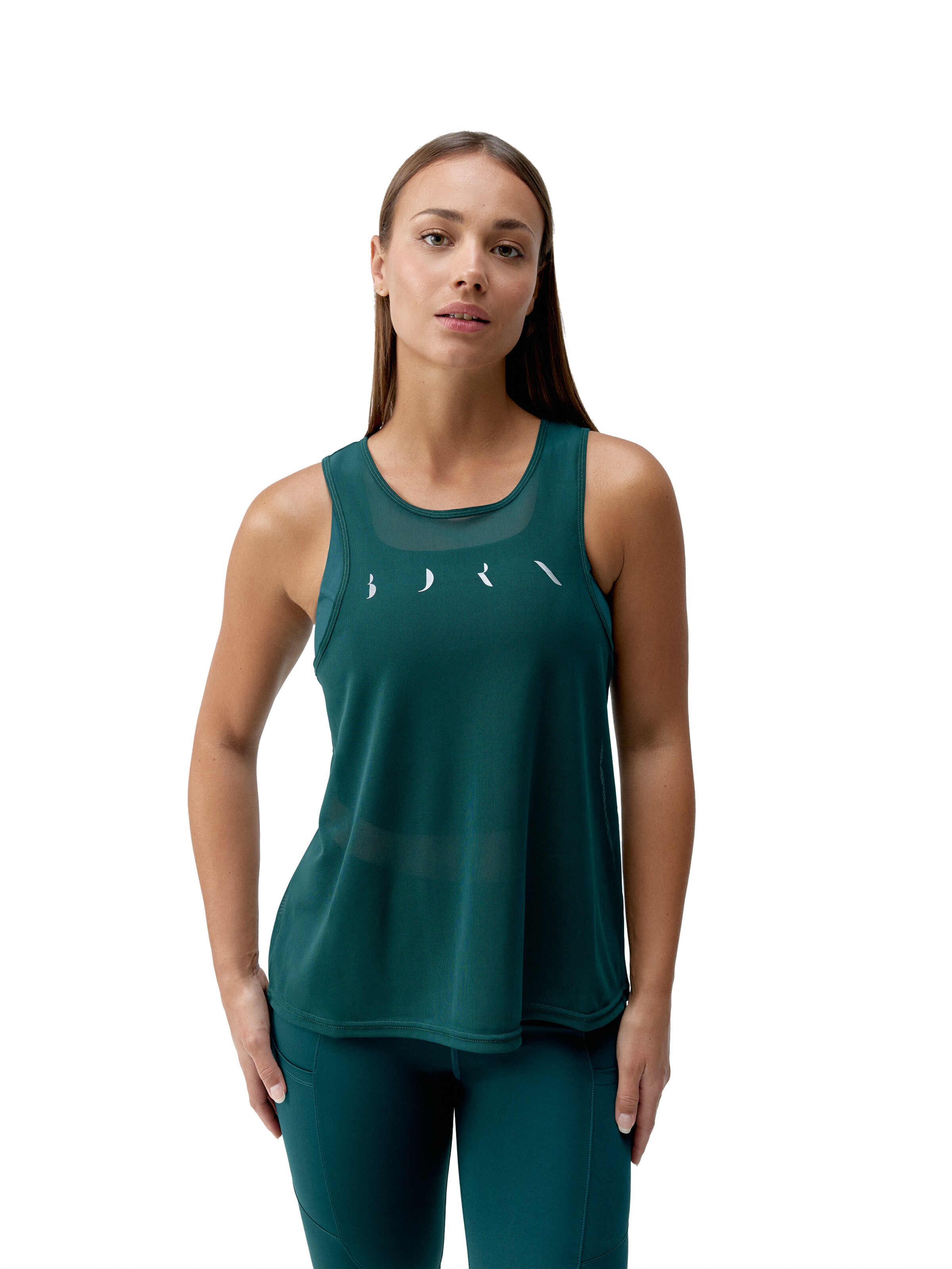 Born Living Yoga Top 'Bora' in Green: front