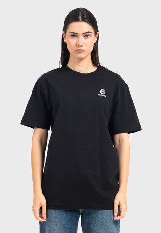 Oldskull Shirt 'Asian Lotus Surf' in Black