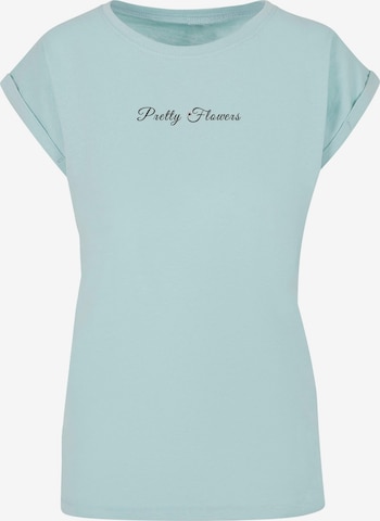 Merchcode T-Shirt 'Pretty Flowers' in Blau: predná strana