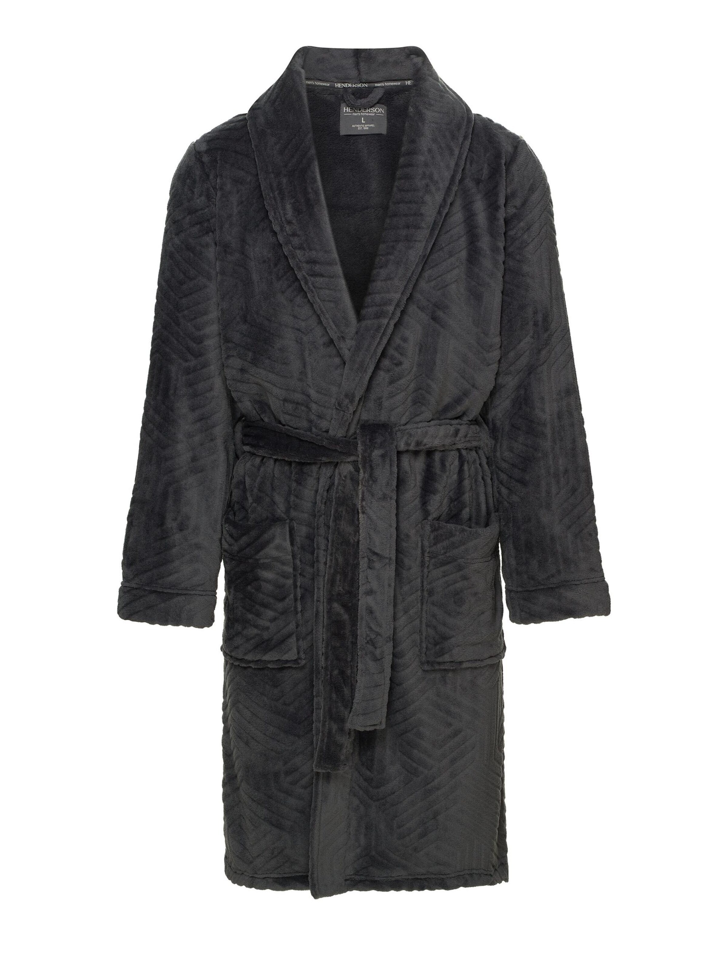 Henderson Short Bathrobe 'Nandu' in Grey