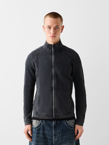 Bershka Sweatvest in Grijs: voorkant