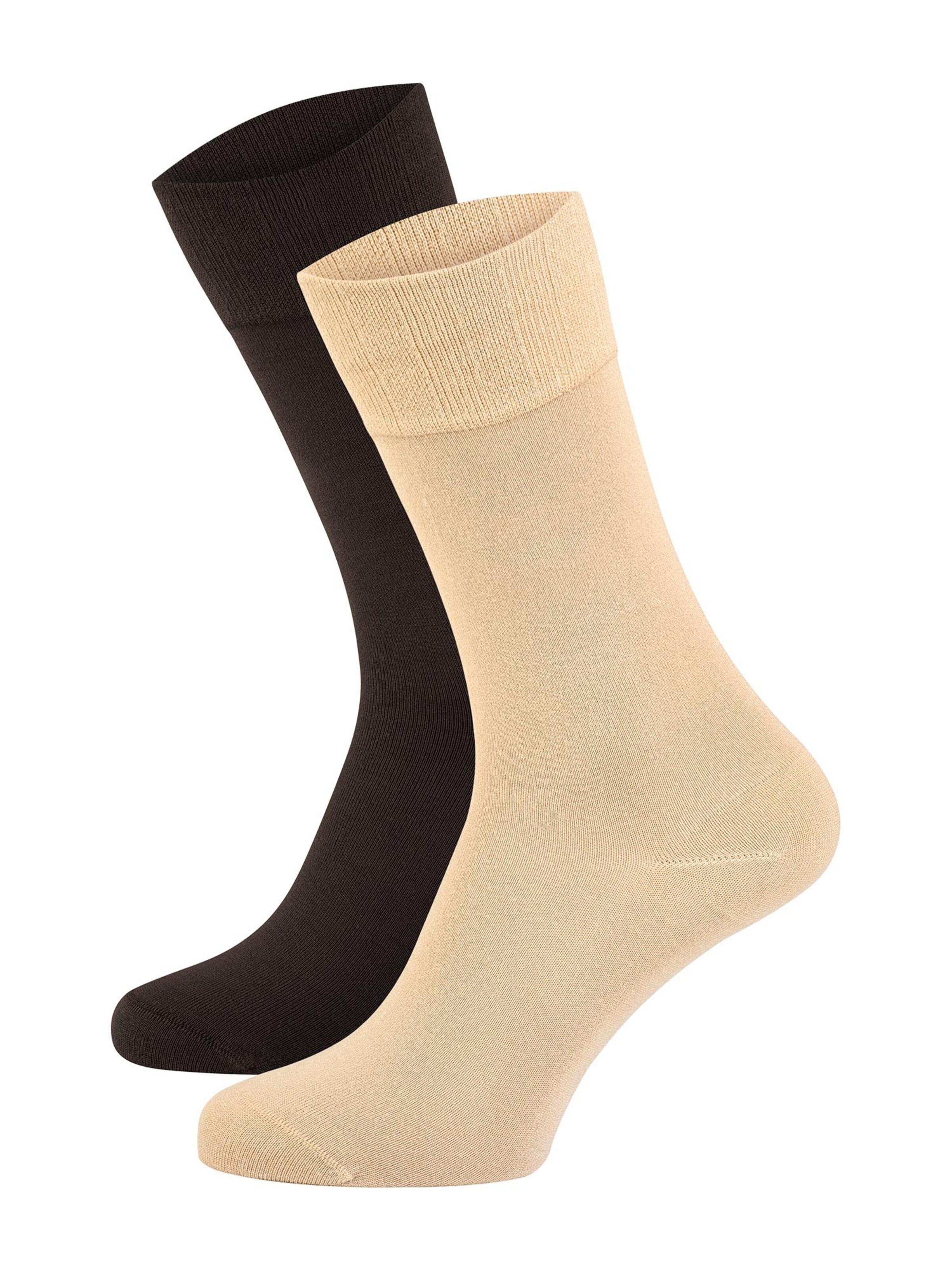 Nur Die - Calcetines ' Bambus Komfortbund ' en beige: frente
