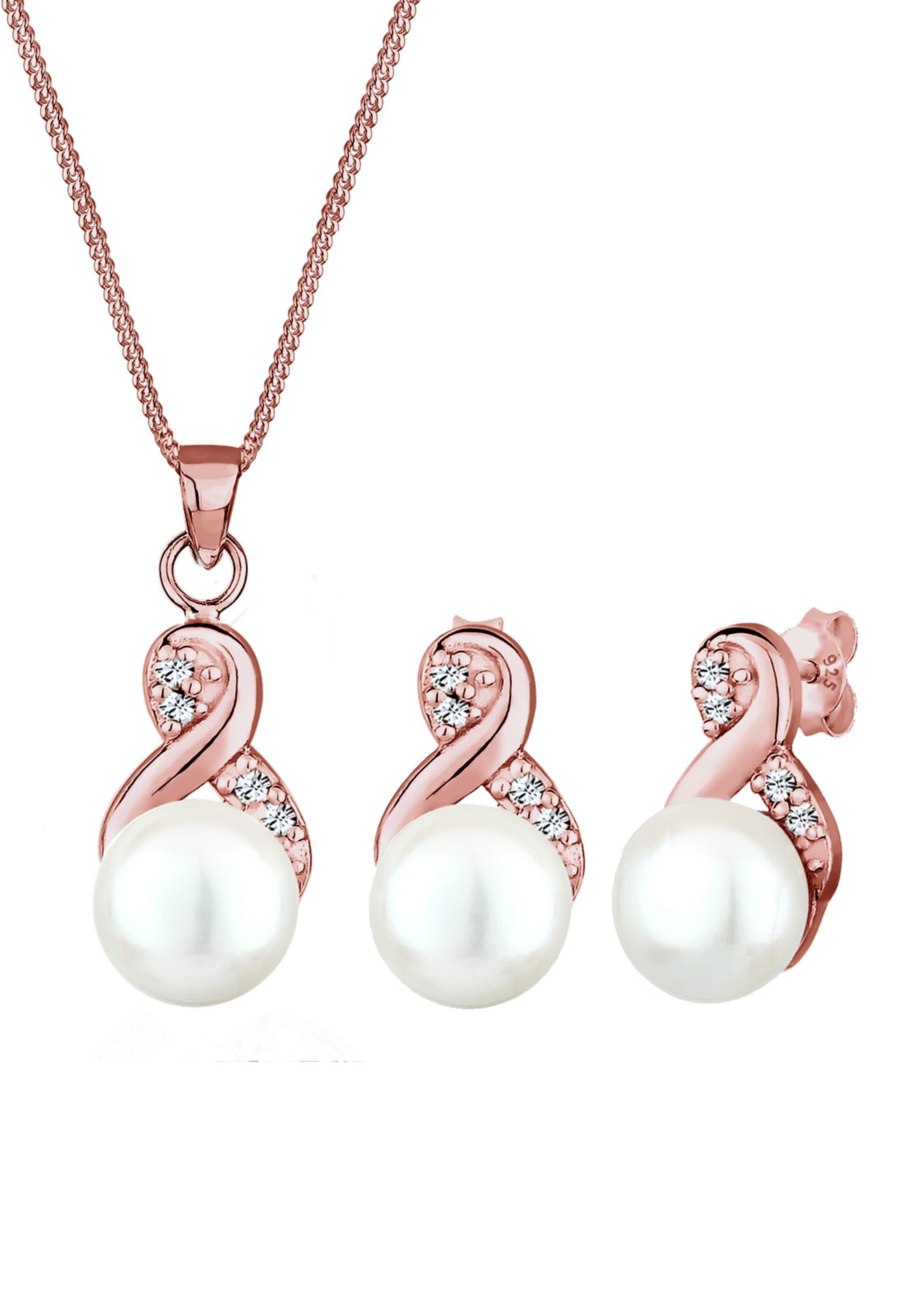 ELLI Schmuckset 'Infinity' in Pink: Vorderseite