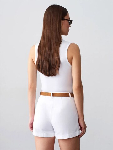 Dilvin Blouse Bodysuit in White