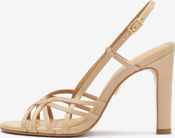 Kazar Strap Sandals in Beige: front