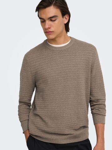Only & Sons Sweater 'loui' in Grey