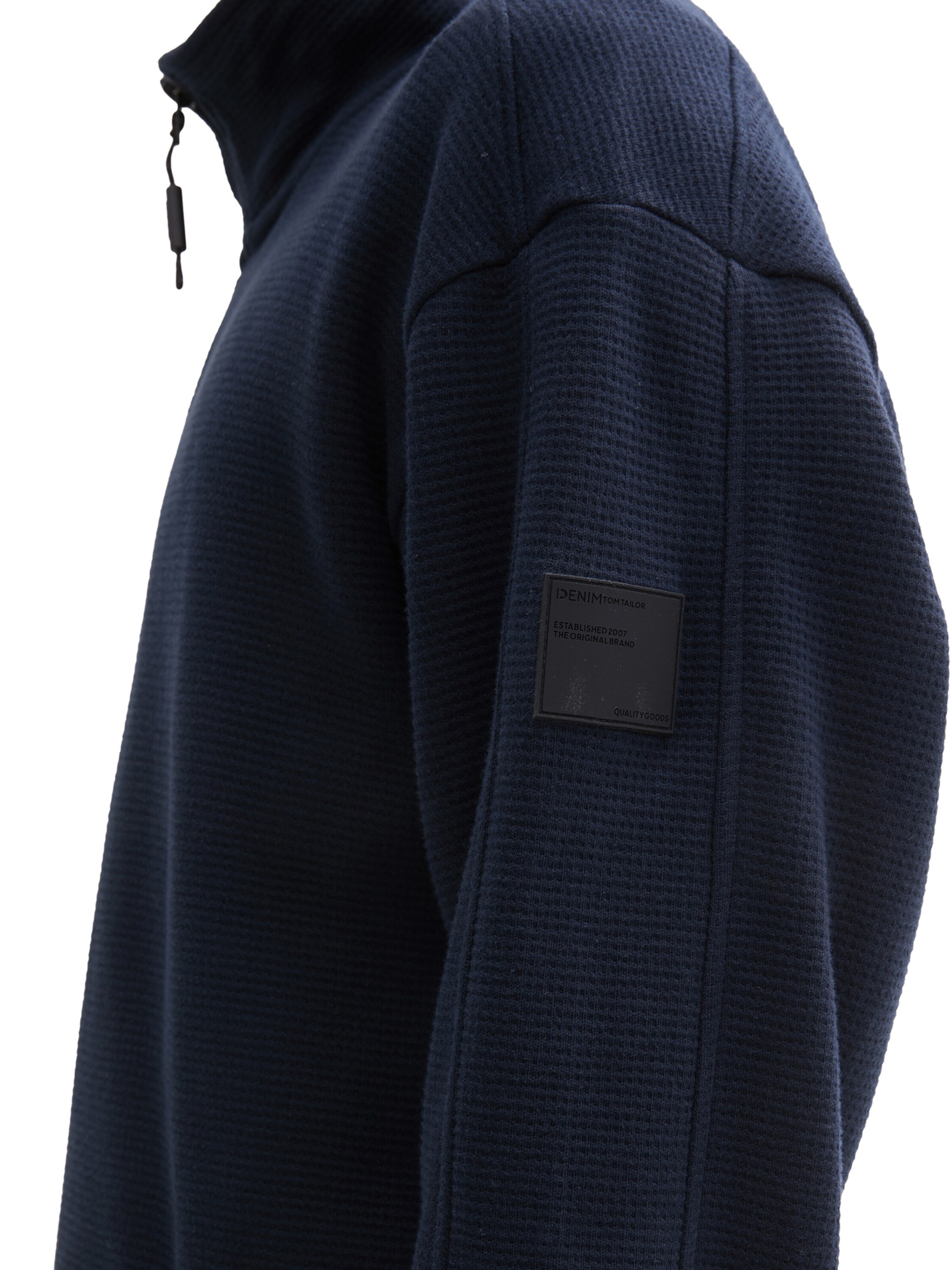 TOM TAILOR DENIM Zip-Up Hoodie in Blue