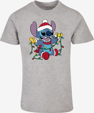 ABSOLUTE CULT Shirt 'Lilo And Stitch - Christmas Lights' in Grey: front