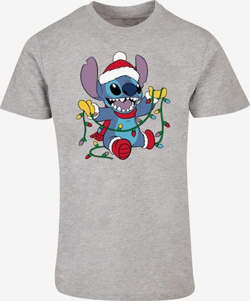 ABSOLUTE CULT Shirt 'Lilo And Stitch - Christmas Lights' in Grey: front