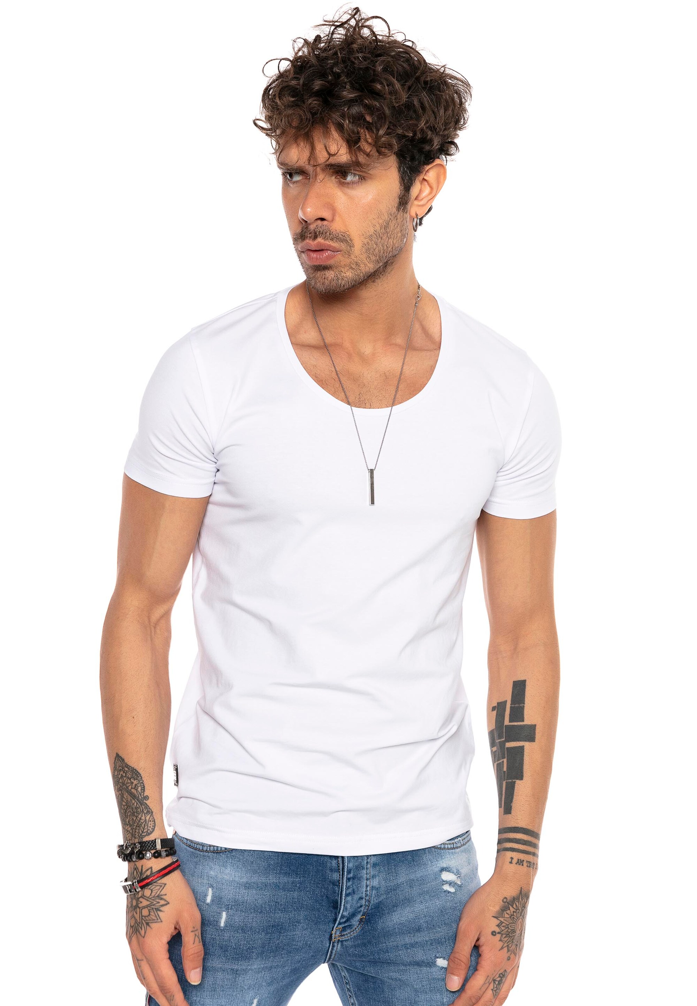 Männer Shirts Redbridge T-Shirt 'Midland' in Weiß - KD74857