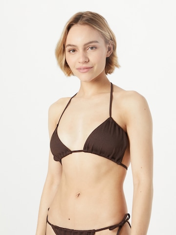 WEEKDAY - Triángulo Top de bikini en marrón: frente