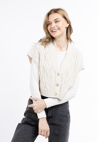 Cardigan DreiMaster Vintage en blanc : devant