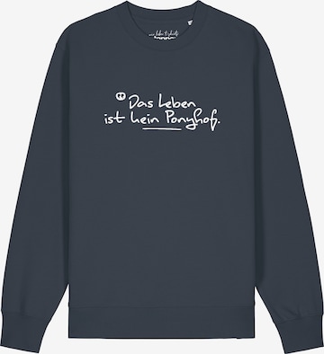 Watapparel Sweatshirt 'Das Leben Ist Kein Ponyhof' in Grijs: voorkant