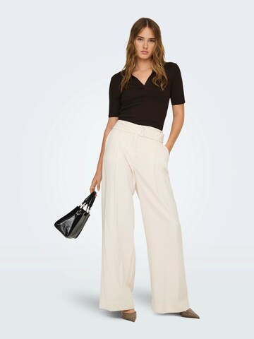 ONLY Широки крачоли Панталон с набор 'ONLTILA' в бяло
