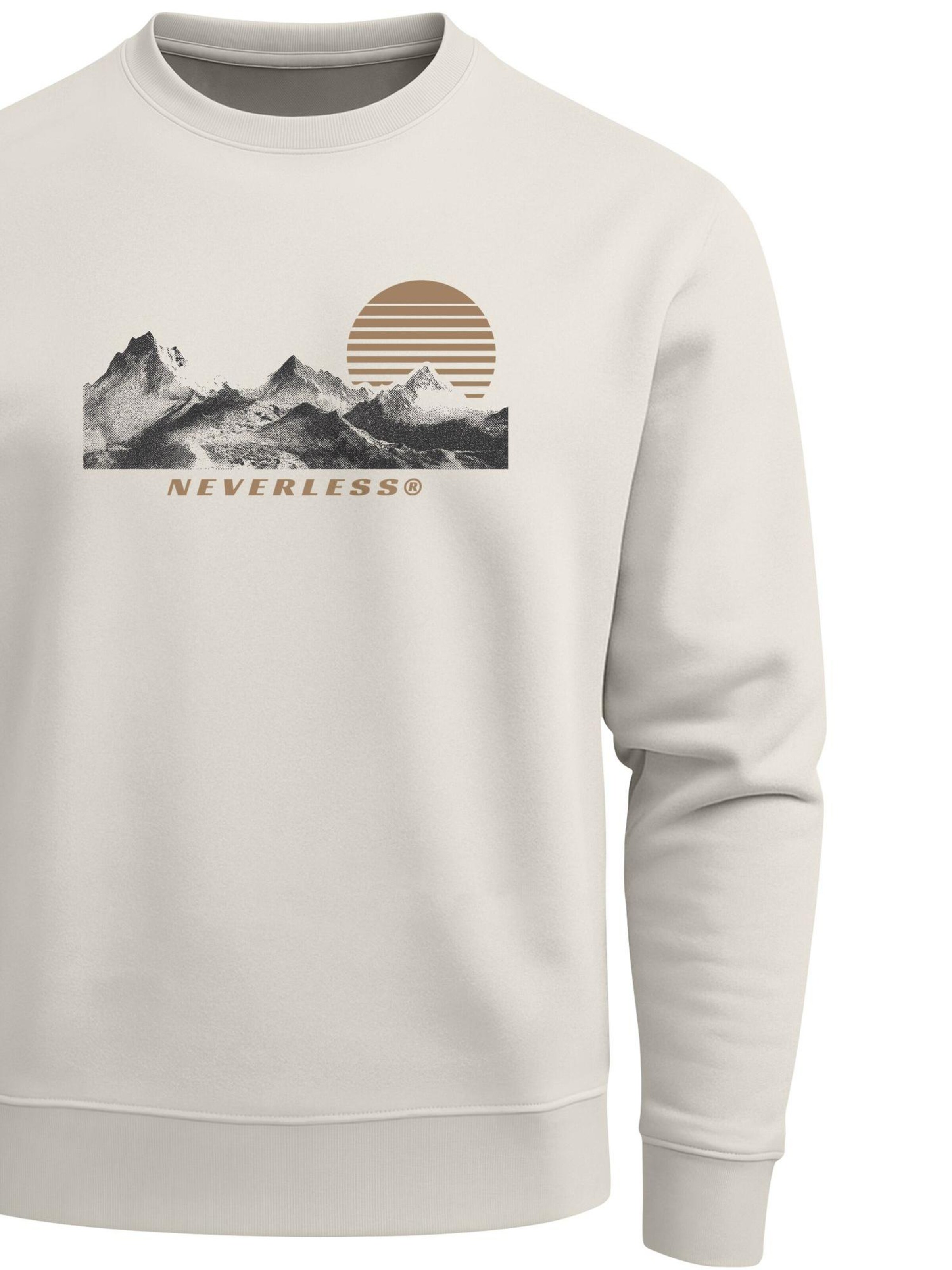 Neverless Sweatshirt 'Mountain' in Beige