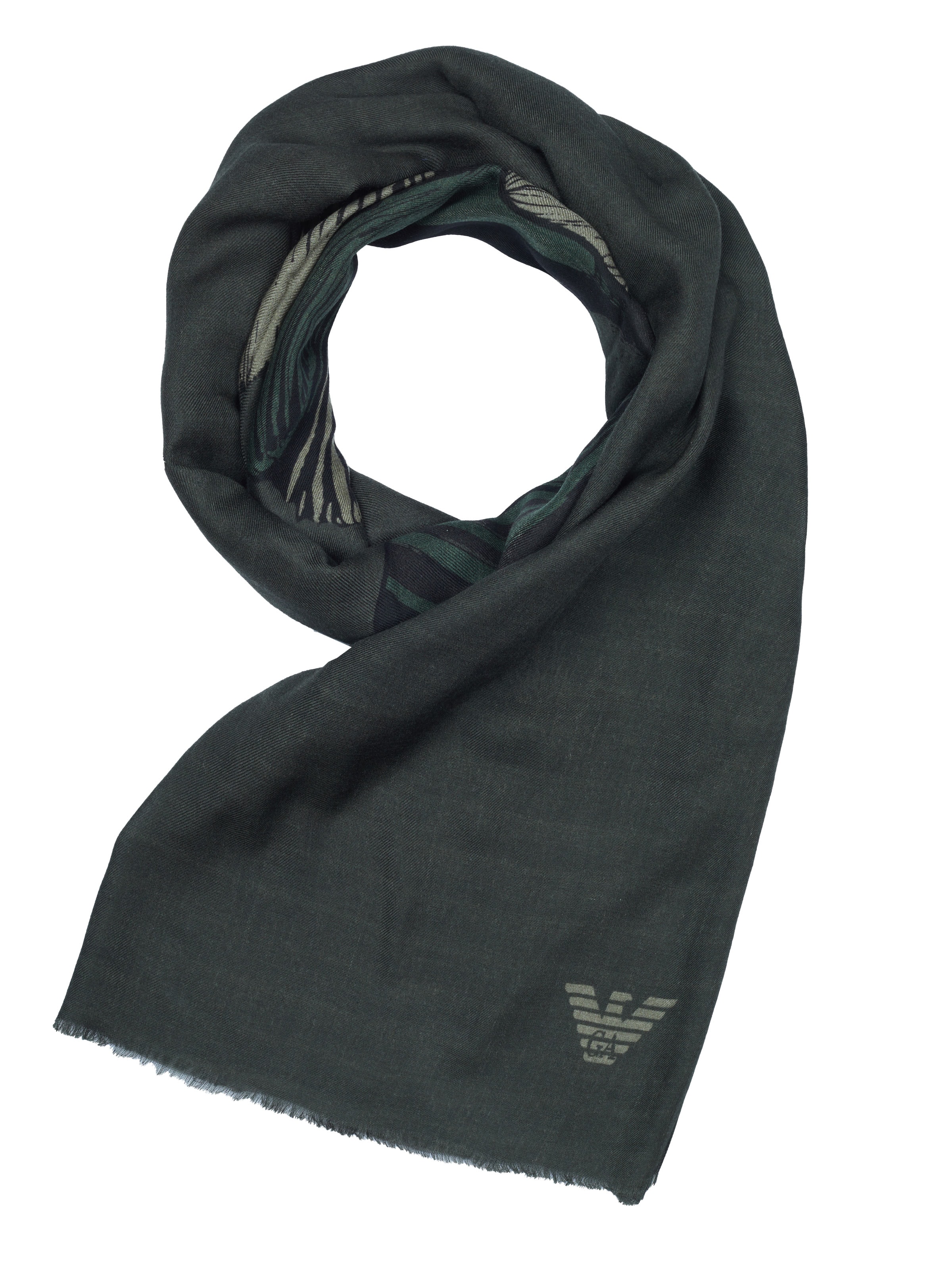 ARMANI Scarf 'Emporio' in Green: front