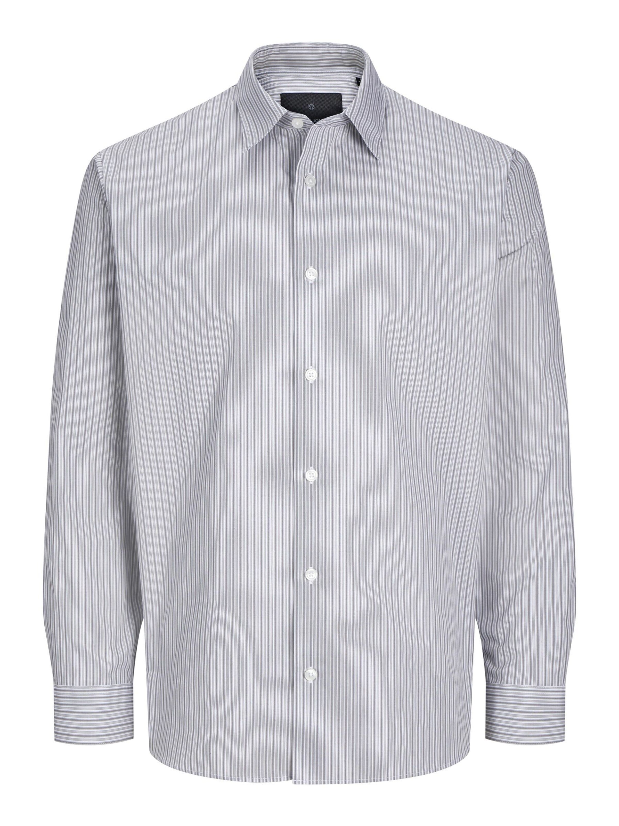 JACK & JONES Button Up Shirt in Grey: front