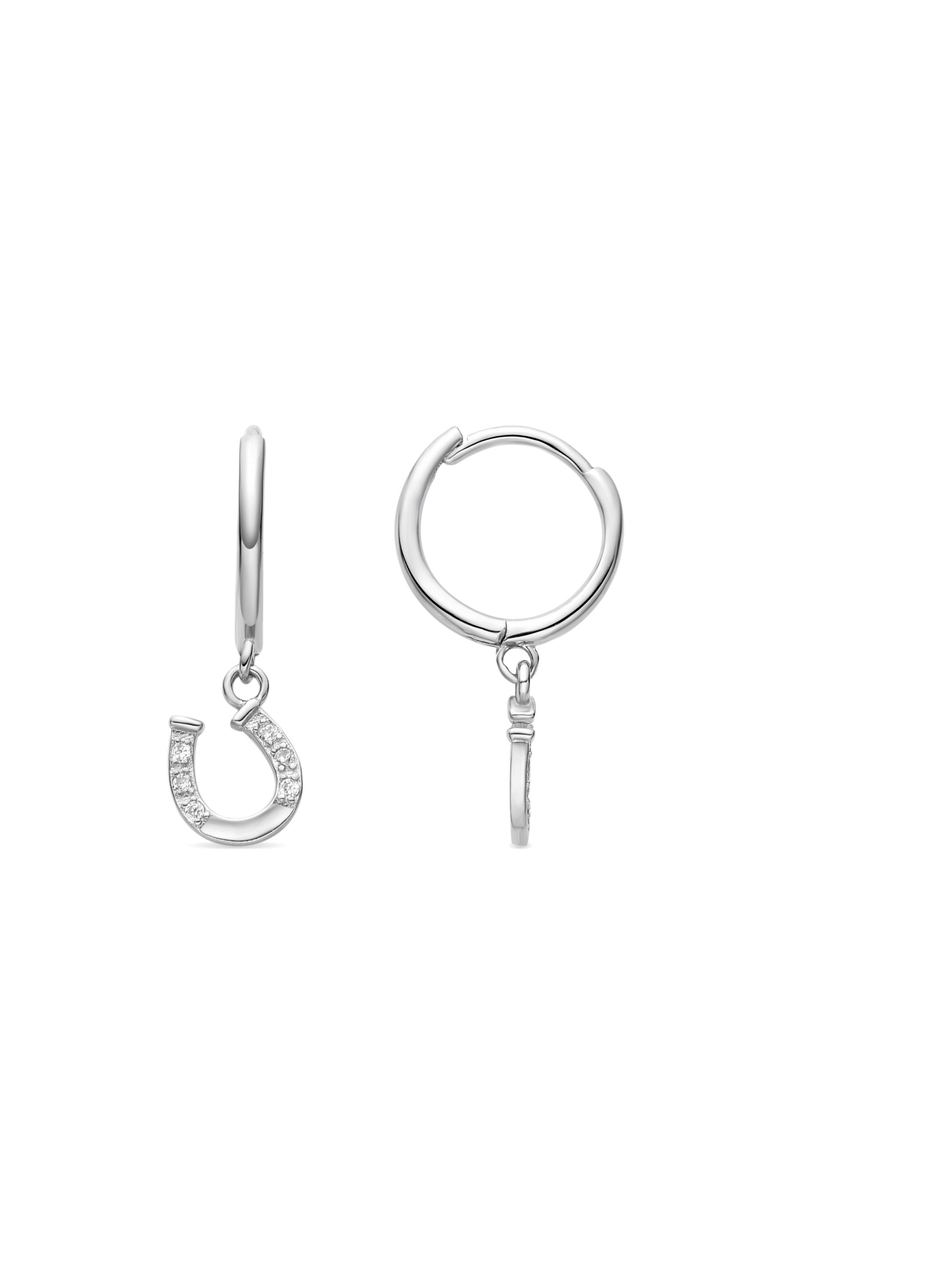 Orecchini 'Good Luck' di Luxenter in bianco: frontale