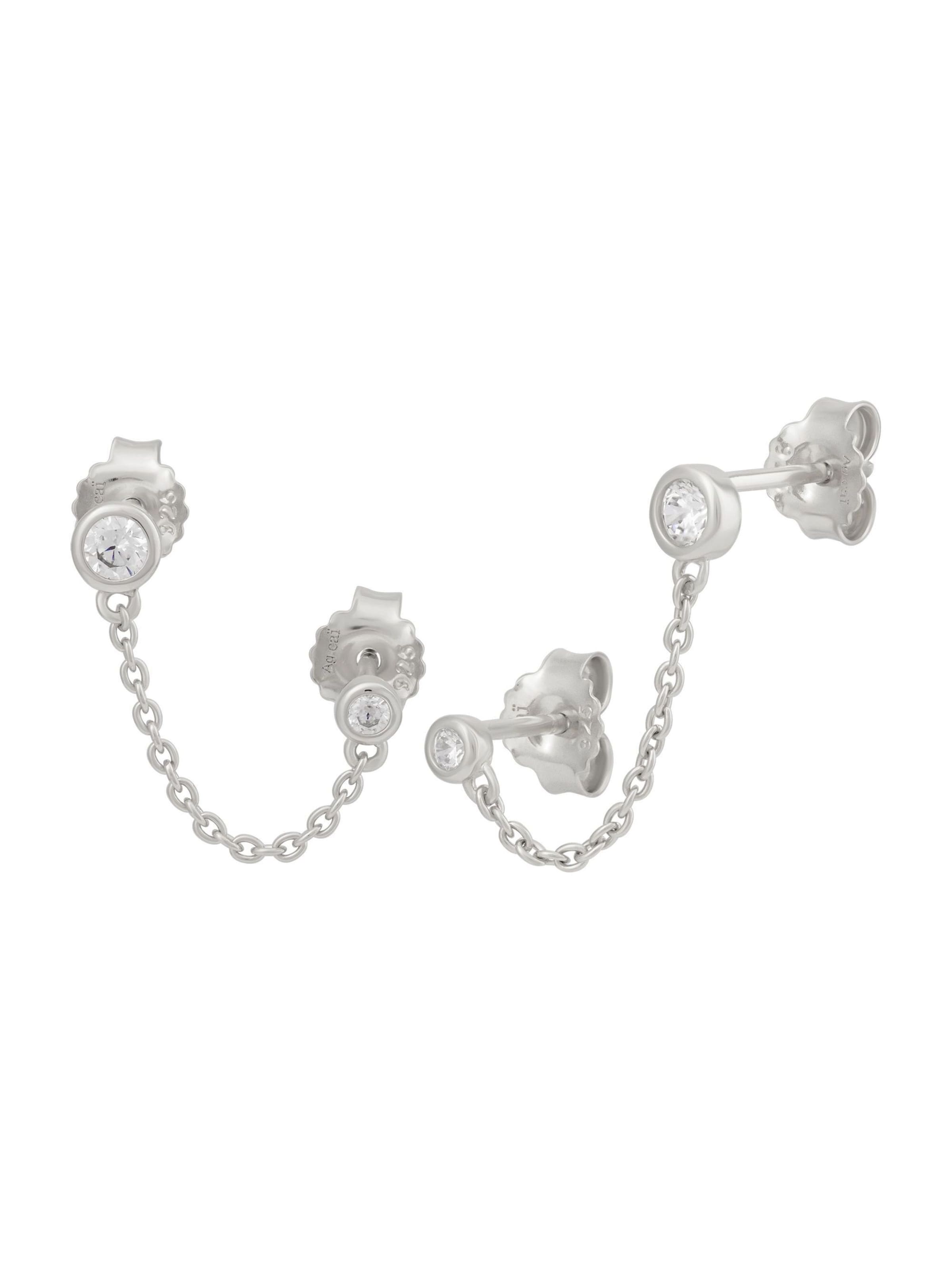 Boucles d'oreilles caï en blanc : devant