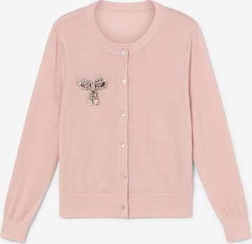 Geacă tricotată de la Lola Casademunt pe roz: față